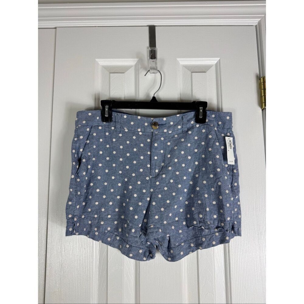 NWT Old Navy Linen Womens Polka Dot Everyday Shorts Size 12